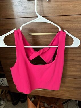 Zella Hot Pink Cross-Back Crop Tank